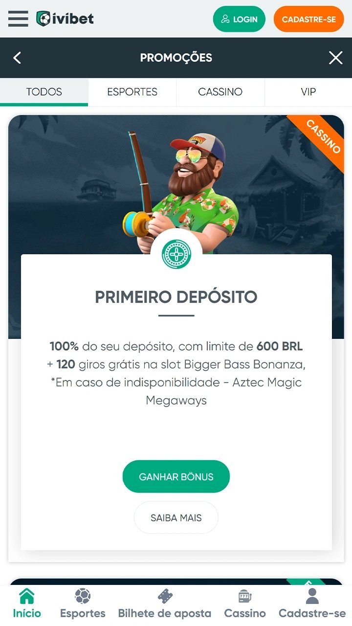 Aposta ganha cadastro